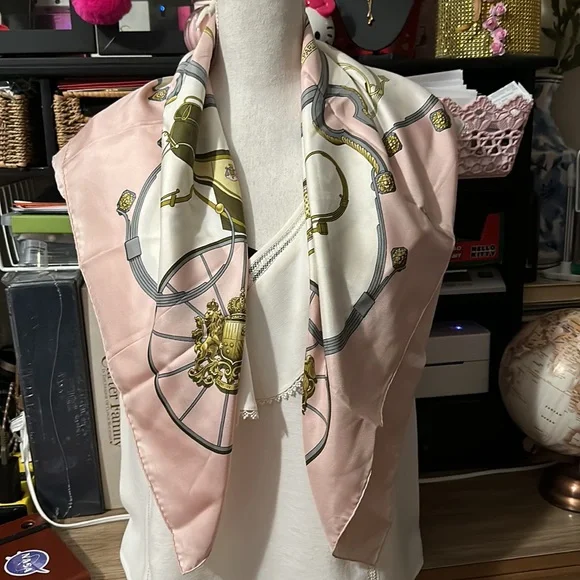 {EUC} Hermès Springs Silk Scarf